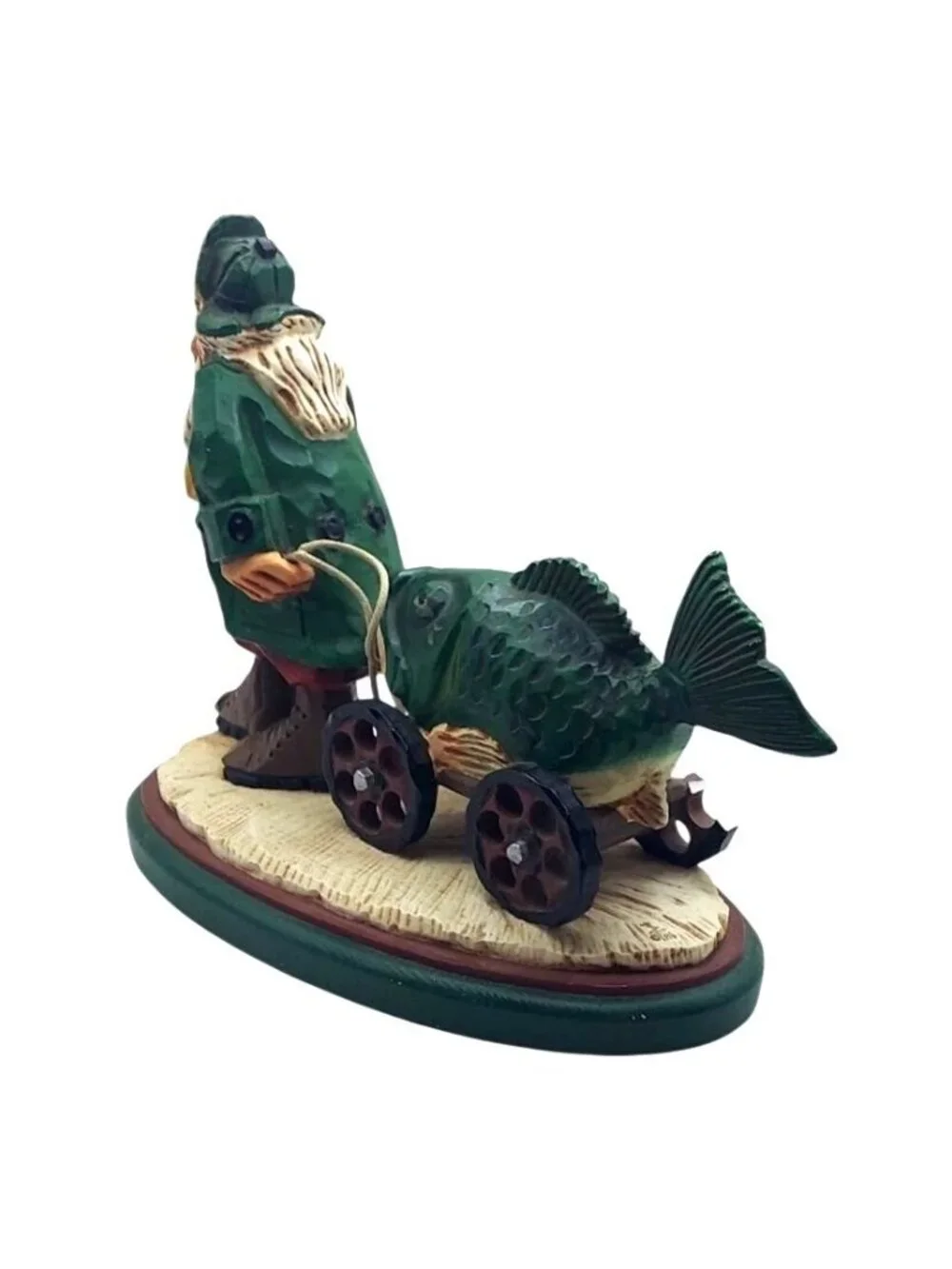READ The Fisherman David Frykman Portfolio Fish on Wheels Resin Figurine DF1417